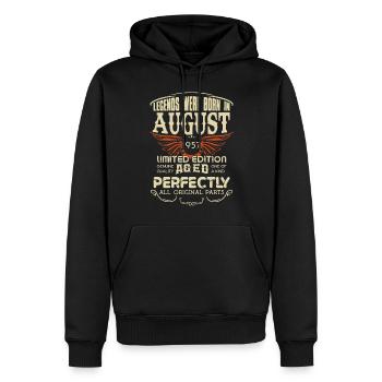 Legends Were Born In August 1957 Birthday - Männer Premium Bio Hoodie - Schwarz - Vorne - Nico (187cm)