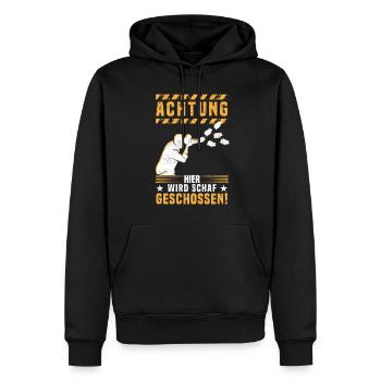 Photography Attention Sheep is shot here - - Men’s Premium Organic Hoodie - black - Front - Nico (187cm)
