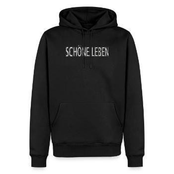 SCHÖNE LEBEN - Männer Premium Bio Hoodie - Schwarz - Vorne - Nico (187cm)