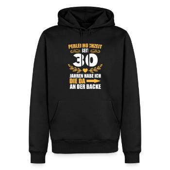 30. Hochzeitstag Mann Perlenhochzeit Geschenk - Männer Premium Bio Hoodie - Schwarz - Vorne - Nico (187cm)