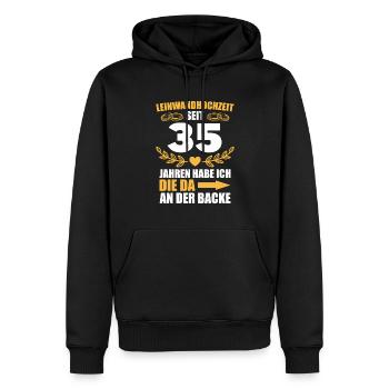 35. Hochzeitstag Mann Leinwandhochzeit Geschenk - Männer Premium Bio Hoodie - Schwarz - Vorne - Nico (187cm)