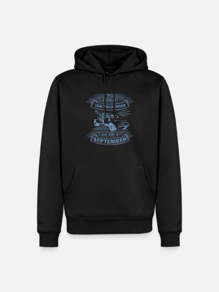 Legendärer Abschleppwagenfahrer im September - Männer Premium Bio Hoodie - Schwarz