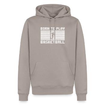 basket-ball - Sweat à capuche Premium bio Homme - taupe - Devant - Nico (187cm)