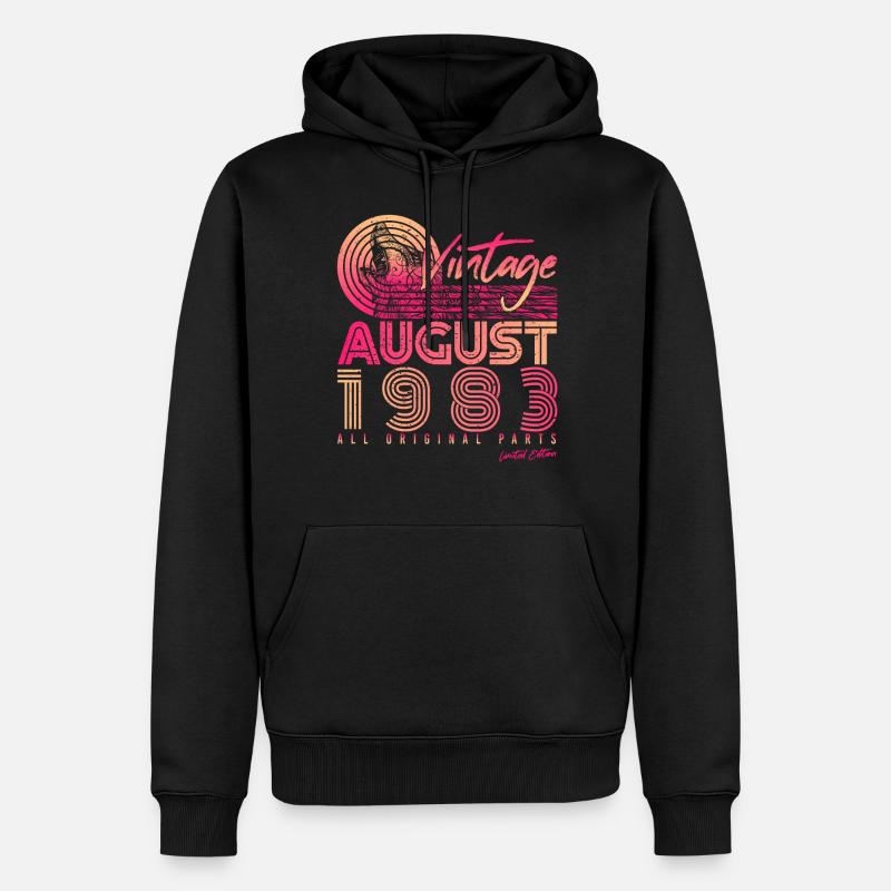 August 1983 Geschenkidee - Männer Premium Bio Hoodie - Schwarz