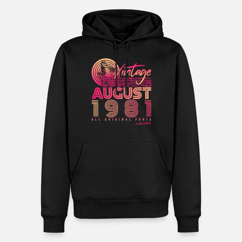 August 1981 Geschenkidee - Männer Premium Bio Hoodie - Schwarz