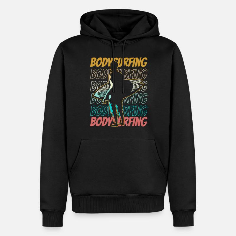 Bodysurfen Bodysurfing Bodysurf Bodysurfer Hobby - Sweat à capuche Premium bio Homme - noir