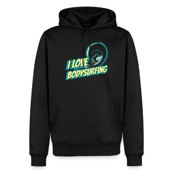 Ich Liebe Bodysurfen Bodysurfer Bodysurfing Hobby - Männer Premium Bio Hoodie - Schwarz - Vorne - Nico (187cm)