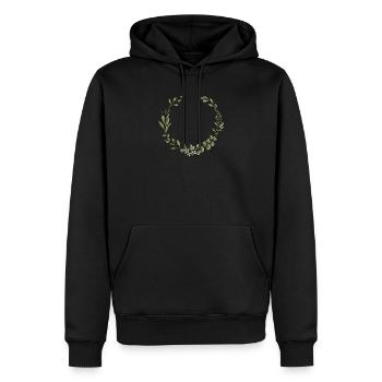 Eucalyptus Flower Wreath I Team Bridal Wedding Boho - Men’s Premium Organic Hoodie - black - Front - Nico (187cm)