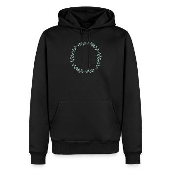 Eucalyptus Flower Wreath I Team Bridal Wedding Boho - Men’s Premium Organic Hoodie - black - Front - Nico (187cm)