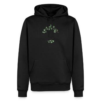 Eucalyptus Flower Wreath I Team Bridal Wedding Boho - Men’s Premium Organic Hoodie - black - Front - Nico (187cm)