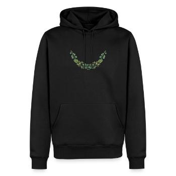 Eucalyptus Flower Wreath I Team Bridal Wedding Boho - Men’s Premium Organic Hoodie - black - Front - Nico (187cm)