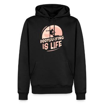 Bodysurfen Ist Leben Hobby Bodysurfer Bodysurfing - Männer Premium Bio Hoodie - Schwarz - Vorne - Nico (187cm)