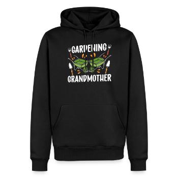 Gartenarbeitende Großmutter Gärtnerin Oma Garten - Männer Premium Bio Hoodie - Schwarz - Vorne - Nico (187cm)