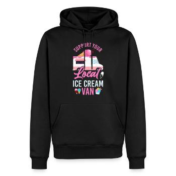 Crème glacée Crème glacée Van Truck Cone - Sweat à capuche Premium bio Homme - noir - Devant - Nico (187cm)