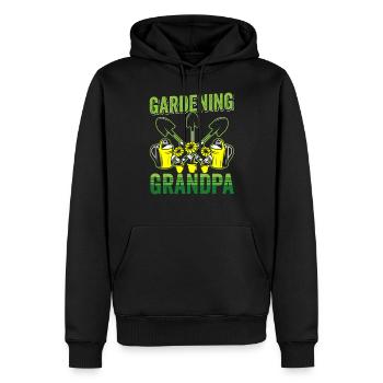 Jardinage Grand-père Grand-père Jardinier - Sweat à capuche Premium bio Homme - noir - Devant - Nico (187cm)