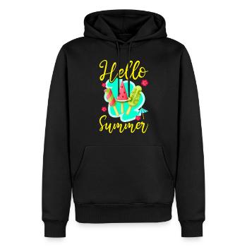 Ice Cream Popsicle Hello Summer - Männer Premium Bio Hoodie - Schwarz - Vorne - Nico (187cm)