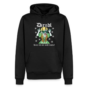 Dirndl kann ich mir nicht leisten Dirndl Ersatz - Männer Premium Bio Hoodie - Schwarz - Vorne - Nico (187cm)