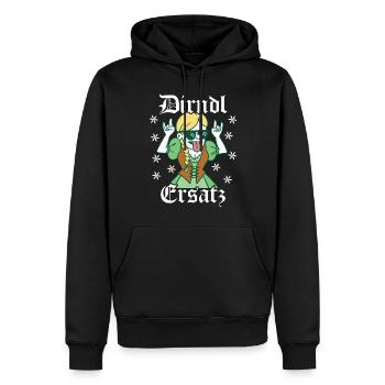 Trachten Ersatz Dirndl Ersatz - Männer Premium Bio Hoodie - Schwarz - Vorne - Nico (187cm)