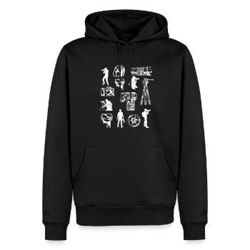 Photographe Photographe Photographie Matériel Photographe - Sweat à capuche Premium bio Homme - noir - Devant - Nico (187cm)