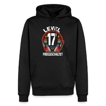 Level 17 Freigeschaltet 17. Geburtstag Gamer - Männer Premium Bio Hoodie - Schwarz - Vorne - Nico (187cm)
