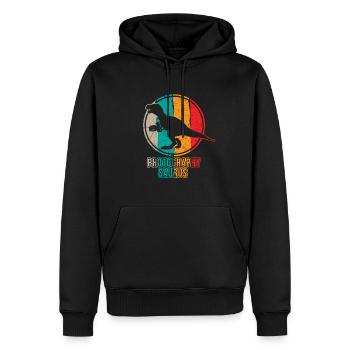 Lustige Fotografie Saurus Dinosaurier Fotograf - Männer Premium Bio Hoodie - Schwarz - Vorne - Nico (187cm)