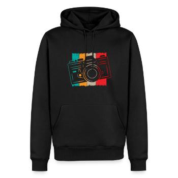 Fotografie-Liebhaber Retro Kamera Fotografie - Männer Premium Bio Hoodie - Schwarz - Vorne - Nico (187cm)