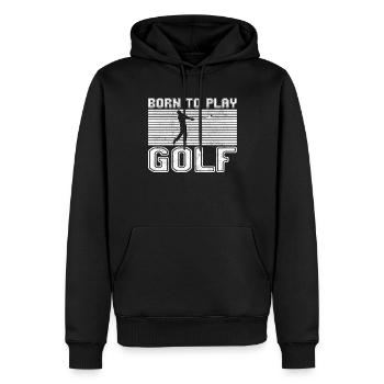 Golf - Männer Premium Bio Hoodie - Schwarz - Vorne - Nico (187cm)