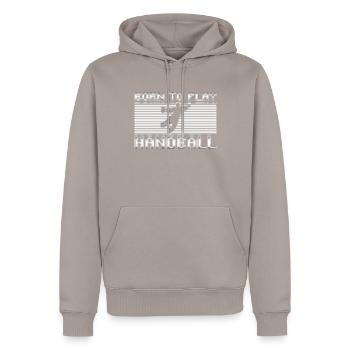Handball - Sweat à capuche Premium bio Homme - taupe - Devant - Nico (187cm)