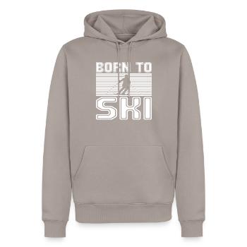 Ski - Sweat à capuche Premium bio Homme - taupe - Devant - Nico (187cm)