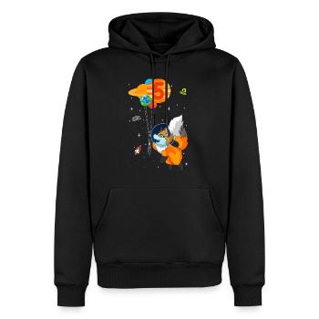Astronaute 5e anniversaire Fox Costume d’astronaute - Sweat à capuche Premium bio Homme - noir - Devant - Nico (187cm)