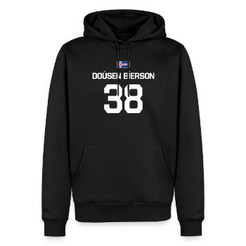 Island Trikot Saufteam Festival Mallorca JGA - Männer Premium Bio Hoodie - Schwarz - Vorne - Nico (187cm)