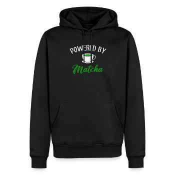 powered by matcha, matcha - Men’s Premium Organic Hoodie - black - Front - Nico (187cm)