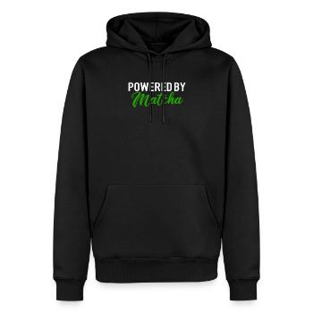 powered by matcha, matcha - Men’s Premium Organic Hoodie - black - Front - Nico (187cm)