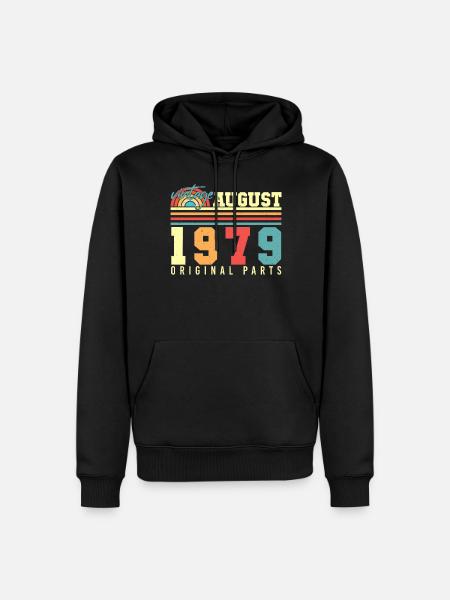 August 1979 Geschenkidee - Männer Premium Bio Hoodie - Schwarz
