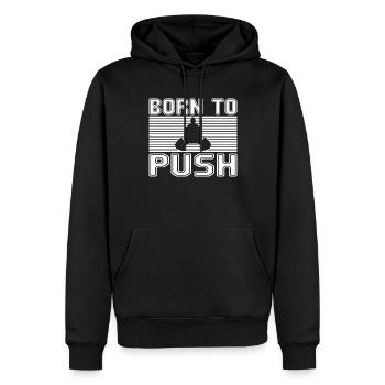 Weight training - Men’s Premium Organic Hoodie - black - Front - Nico (187cm)