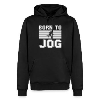 Jogging Running Saying - Men’s Premium Organic Hoodie - black - Front - Nico (187cm)
