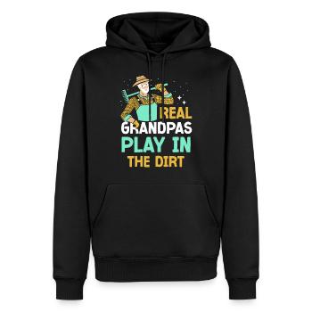 Echte Großväter Spielen Im Dreck Gartenarbeit - Männer Premium Bio Hoodie - Schwarz - Vorne - Nico (187cm)