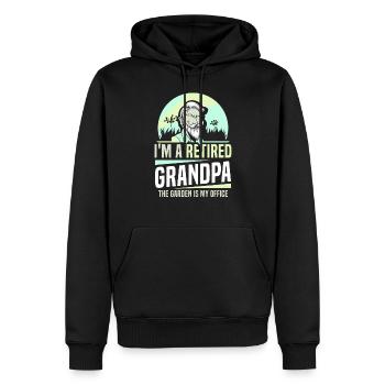 Bin Ein Opa Im Ruhestand Der Garten Ist Mein Büro - Männer Premium Bio Hoodie - Schwarz - Vorne - Nico (187cm)