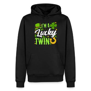Ich Bin Ein Glücklicher Zwilling Irland Ire - Männer Premium Bio Hoodie - Schwarz - Vorne - Nico (187cm)