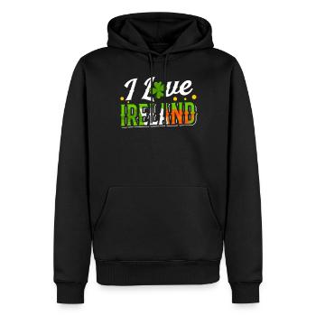 J’adore l’Irlande St. Patrick’s Day Irlandais - Sweat à capuche Premium bio Homme - noir - Devant - Nico (187cm)