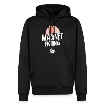 Aimant de pêche magnétique Pêcheur magnétique - Sweat à capuche Premium bio Homme - noir - Devant - Nico (187cm)
