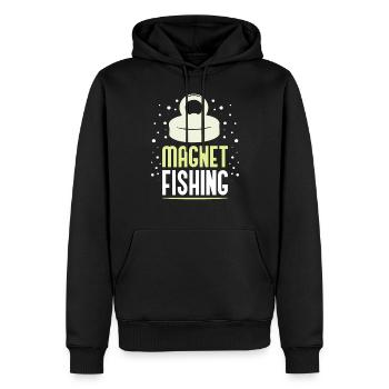 Aimant magnétique de pêcheur magnétique de pêche - Sweat à capuche Premium bio Homme - noir - Devant - Nico (187cm)