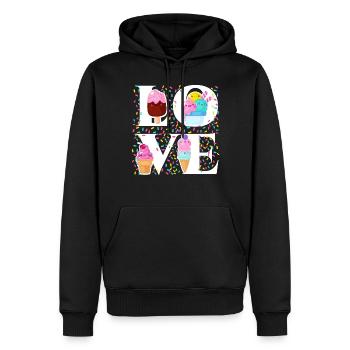Ice Cream Cone Popsicle Love - Männer Premium Bio Hoodie - Schwarz - Vorne - Nico (187cm)