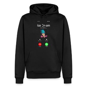 Ice Cream Phone Display Cone Ice - Men’s Premium Organic Hoodie - black - Front - Nico (187cm)