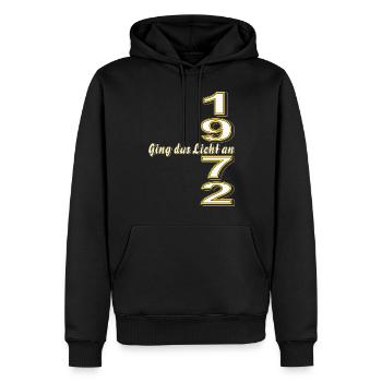 GEBURTSTAG JAHRESZAHL 1972 - Männer Premium Bio Hoodie - Schwarz - Vorne - Nico (187cm)