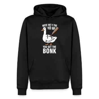 Gänse Meme Mess With The Honk You Get The Bonk - Männer Premium Bio Hoodie - Schwarz - Vorne - Nico (187cm)