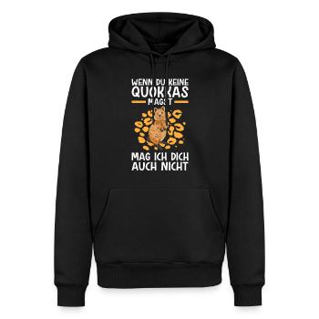 Quokkas nicht mögen Kurzschwanzkänguru - Männer Premium Bio Hoodie - Schwarz - Vorne - Nico (187cm)