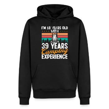 57 Year Old Camper Mountains Camping 57 Birthday - Men’s Premium Organic Hoodie - black - Front - Nico (187cm)