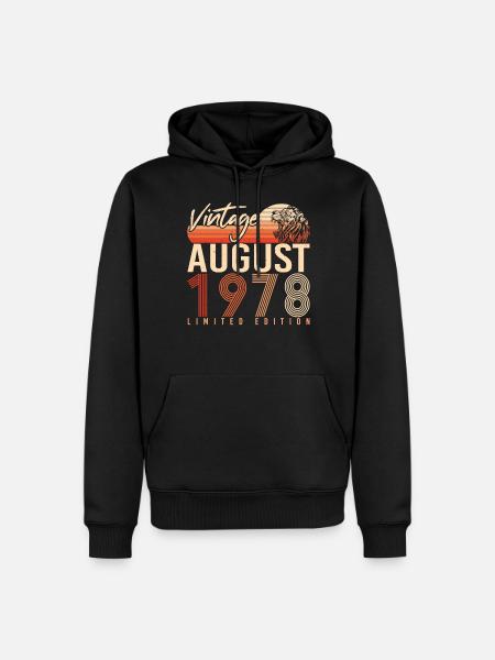 August 1978 Geschenkidee - Männer Premium Bio Hoodie - Schwarz