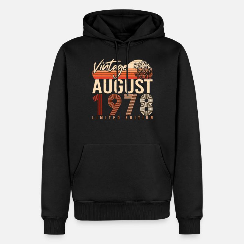 August 1978 Geschenkidee - Männer Premium Bio Hoodie - Schwarz